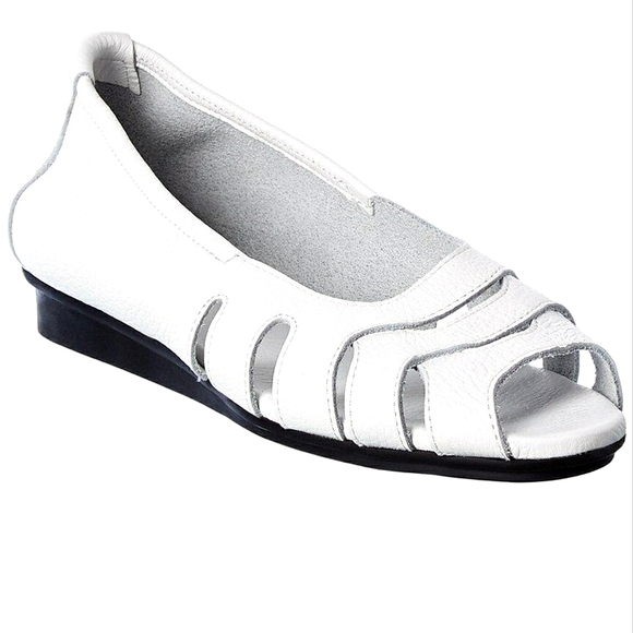 Arche Shoes - Arche Ninova Leather Flats Ballerina White